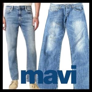 Mavi Mid Used Williamsburg Zach Straight Leg Jeans (34x33)